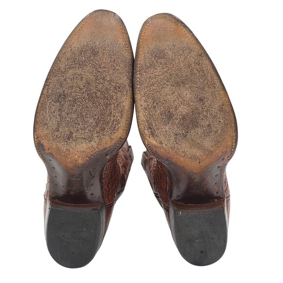 Vintage Justin Boots Rare Exotic Hornback Alligator 10D Cowboy Western Boots CBC - Picture 5 of 14